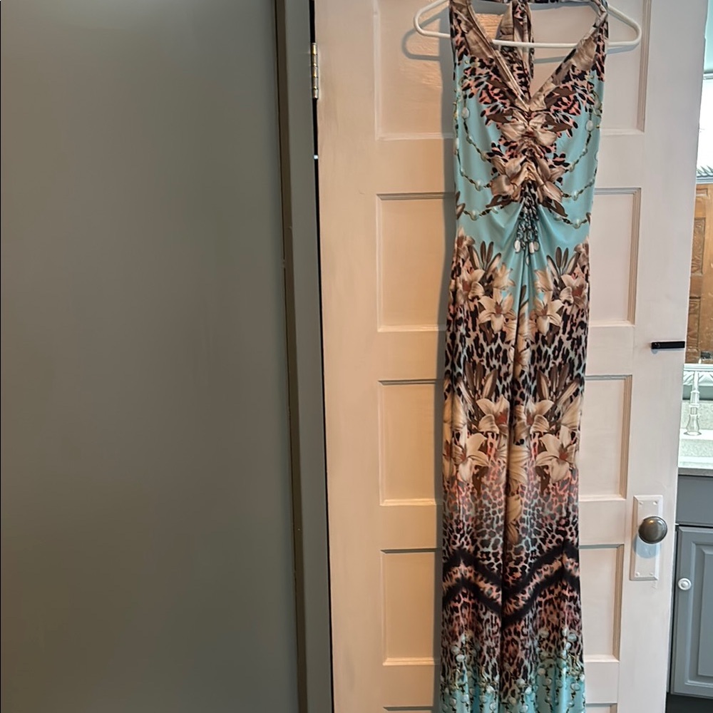 Elegant Multicolor Halter Dress